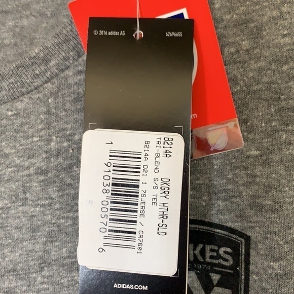 Adidas Official Licensed MLS San Jose Earthquakes Grey Tee Sz Small NWT - Picture 3 of 5